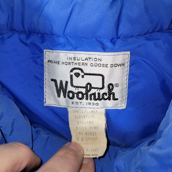 Vintage Woolrich Vest Jacket Mens Size XL Blue Gorpcore Sleeveless Broken Zipper - Picture 14 of 14